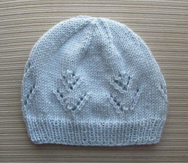Blue Hat with Lacy Flowers