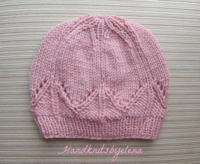 Pink Hat with Large Leaves