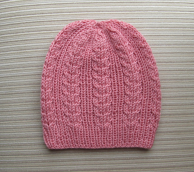 Hat with Ribbing and Braids for a Lady