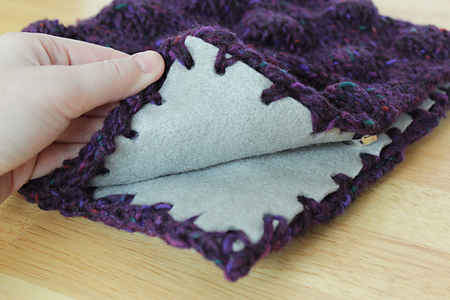 Knit Puffball Clutch