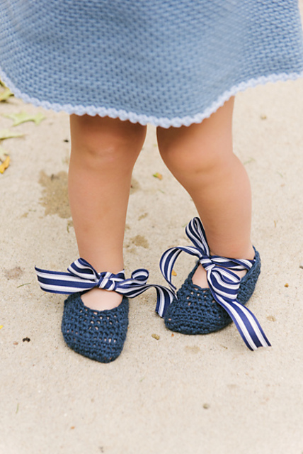 Navy Bloom Mary Janes