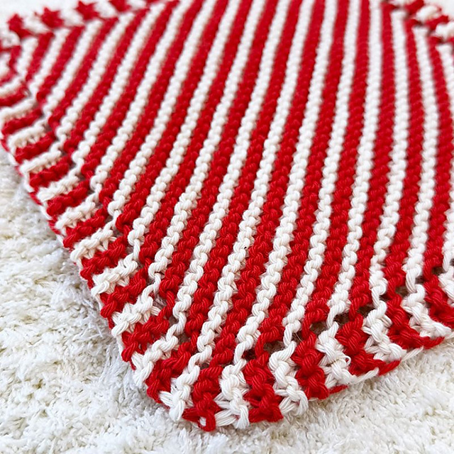Candy Cane C2C Dishcloth
