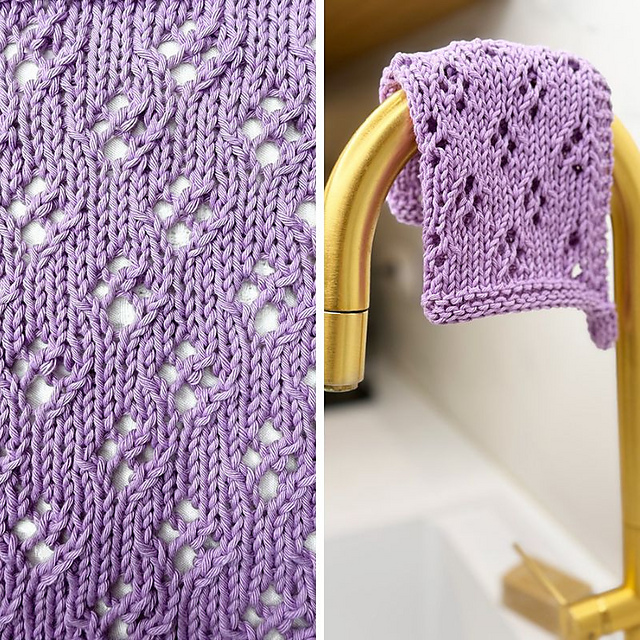 Sweet Violets Lace Dishcloth