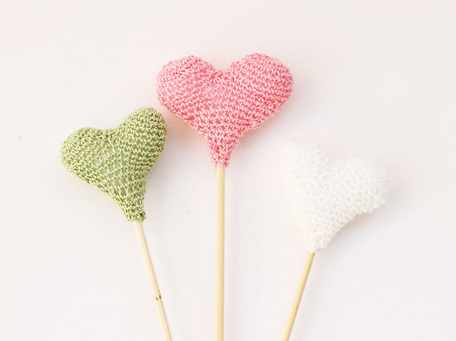 Crochet Heart Cake Toppers