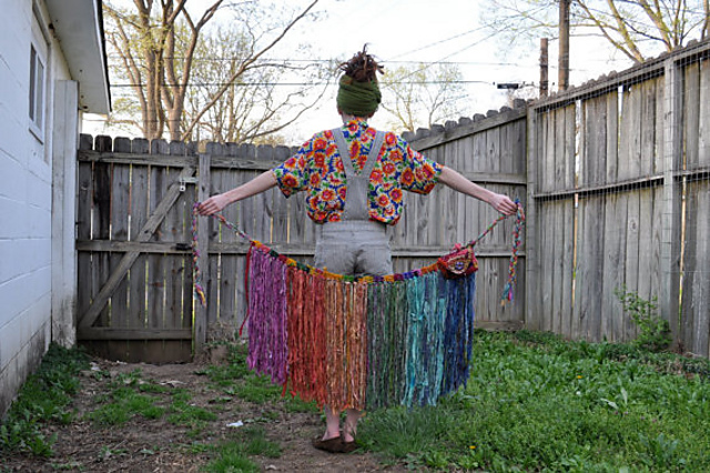Sari Silk Ribbon Fringe Skirt