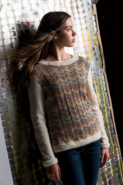 Metallic Chevron Pullover