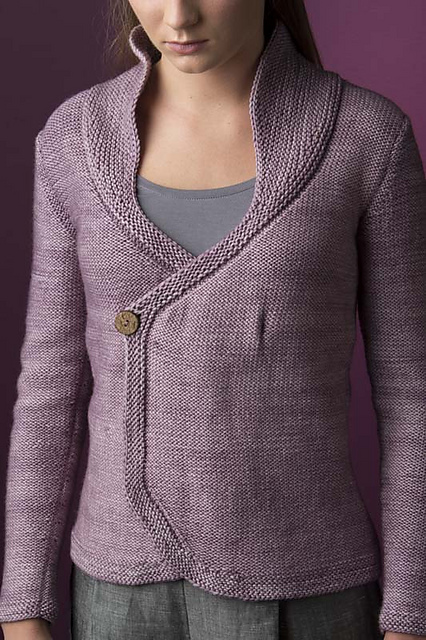 High-Collar Wrap Cardigan