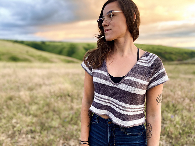 Stripey V Tee