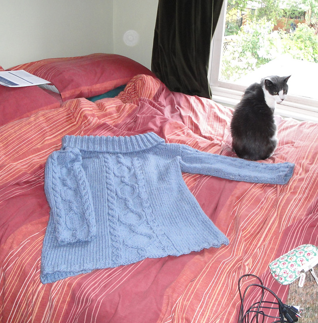 Cabled Wide-Neck Sweater 