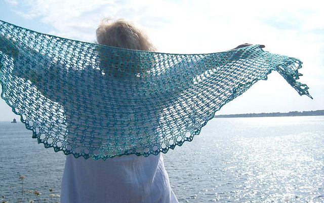Crochet Crescent Sea Shawl