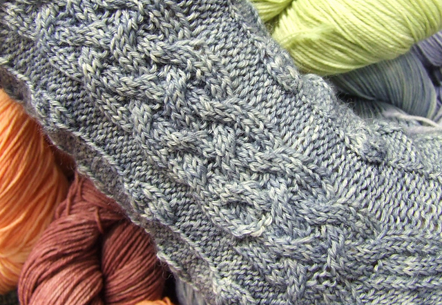Cabled Rosebud Socks