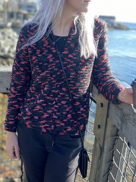 Marbled Mock-Neck Pullover