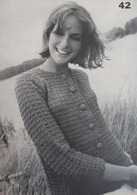 #42 Waffle Stitch Classic Cardigan
