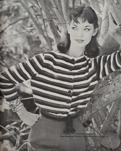 #02 Striped Drawstring Blouse