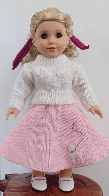 50s Rock n Roll Skirt, Sweater & Scarf