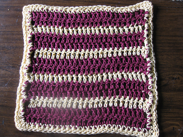 Thick and Thin Striped Dishcloth