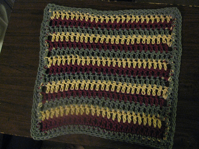 Equal Thirds Striped Dishcloth