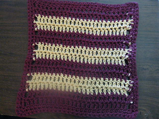 Half and Half Striped Dishcloth