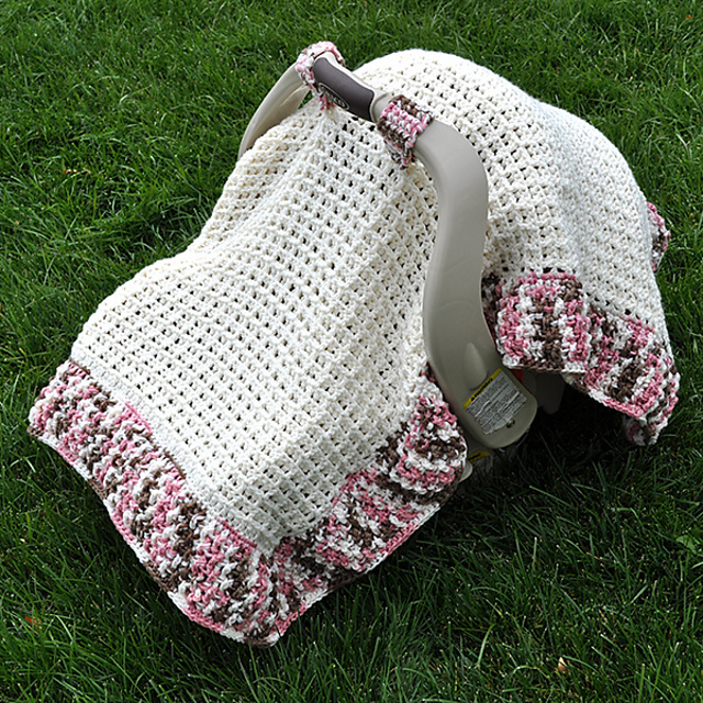 Waffle Stitch Car Seat Canopy Blanket Tent Cover