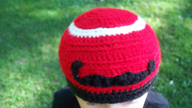 Little Man Striped Beanie with Mustache Applique