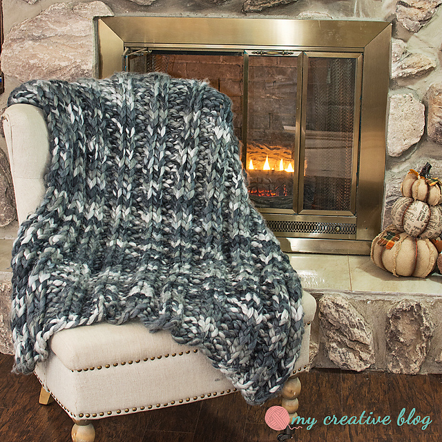 Double Ribbed Chunky Knit Throw