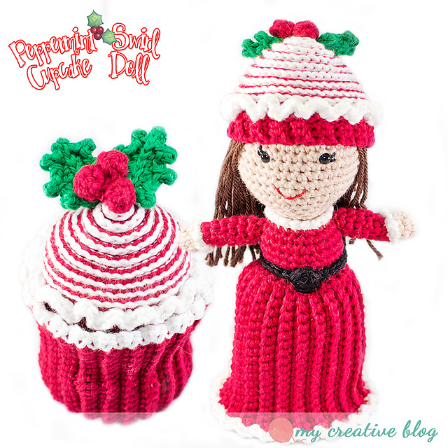 Peppermint Swirl Cupcake Doll