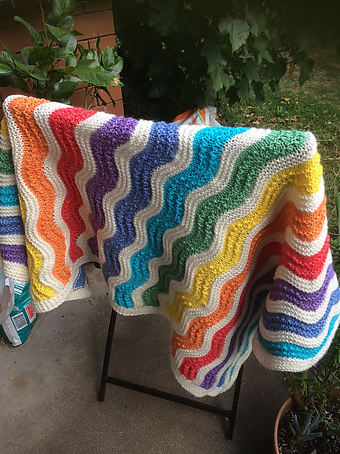 Rainbow Ripple Pram Blanket