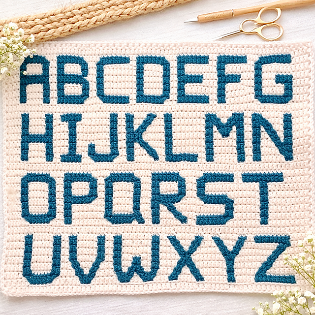 Ravelry: Mosaic Alphabet-Small Block Font Letters pattern by