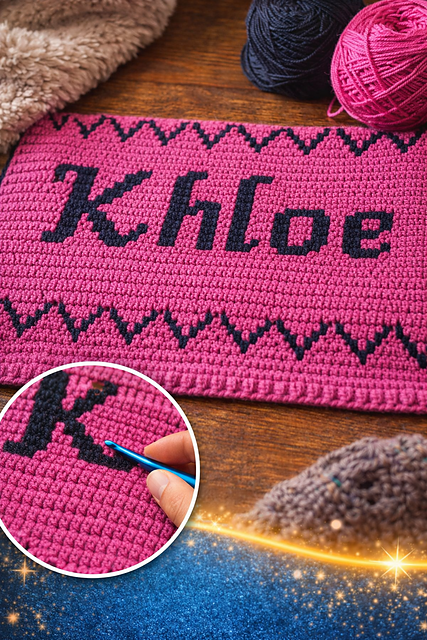 Ravelry: Mosaic Alphabet-D'Nealian font pattern by Heather Noble