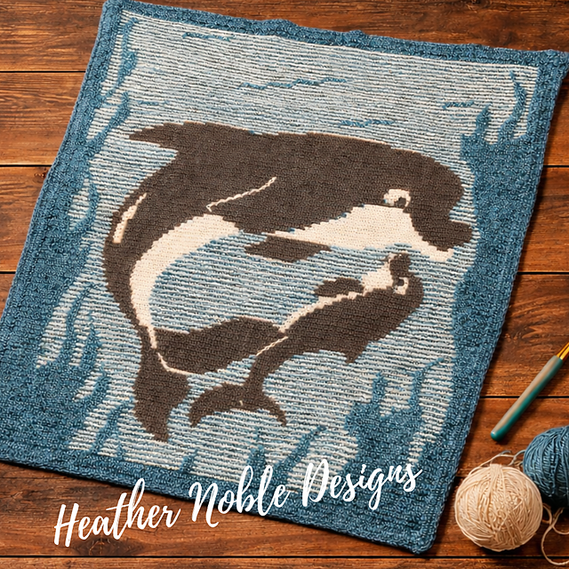 Dolphins Blanket -Mosaic & Tapestry Crochet