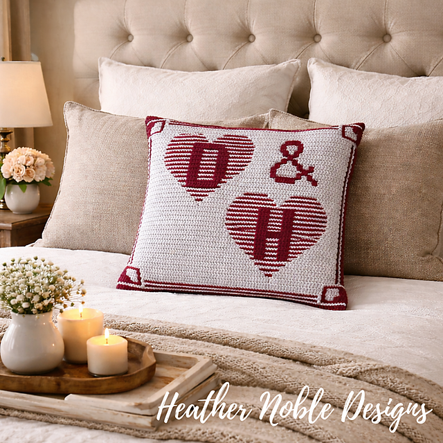 Monogram Hearts Pillow