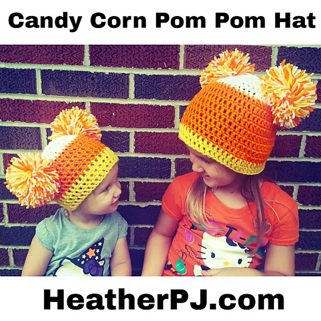 Candy Corn Pom Pom Hat