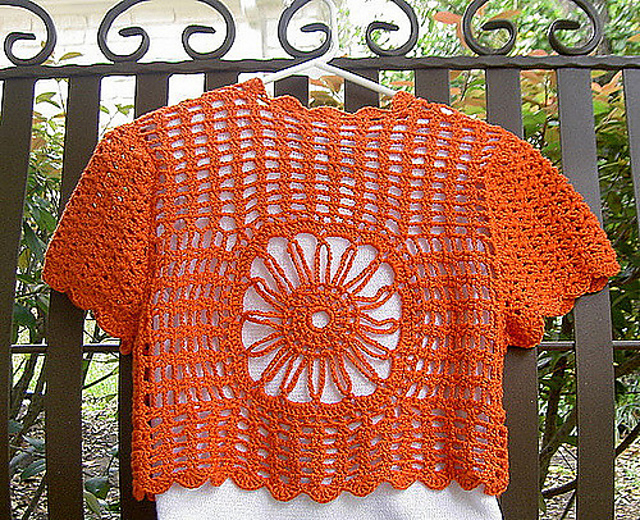 Modell 24 Crocheted Bolero with Back Motif