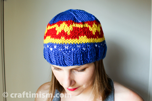 Wonder Woman Inspired Knit Hat