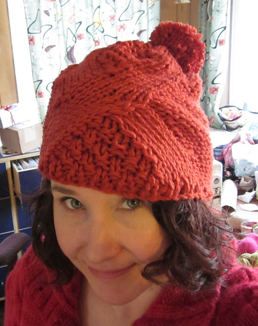 Asymmetrical Cable Hat