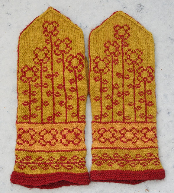 Vinterblomster mittens