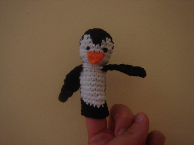 penguin finger puppet
