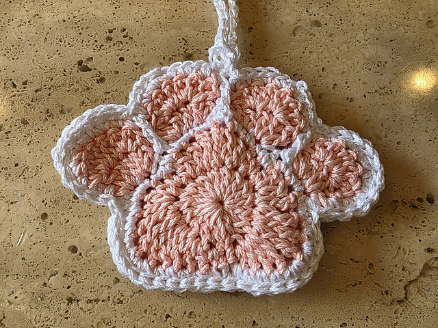 Crochet Dog Paw Bag Charm Pouch