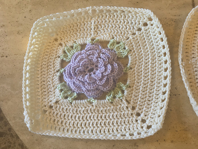 Crochet Vintage Rose Afghan Squares