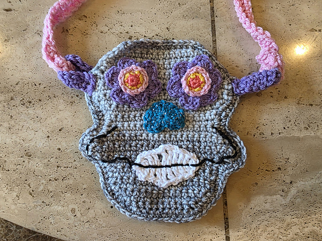 Crochet Dia De Los Muertos Skull Bag