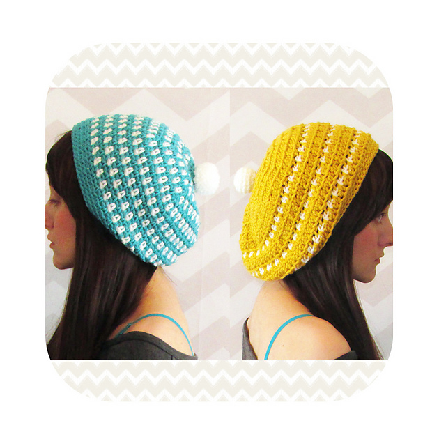 2 for 1 cute striped crochet hat