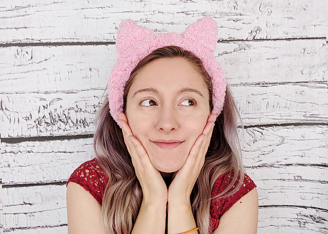 kitty face wash headband