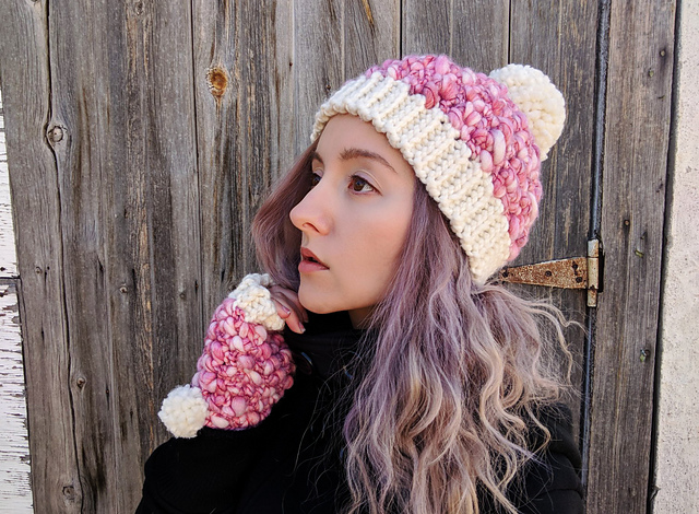 Buttercream hat & gloves set
