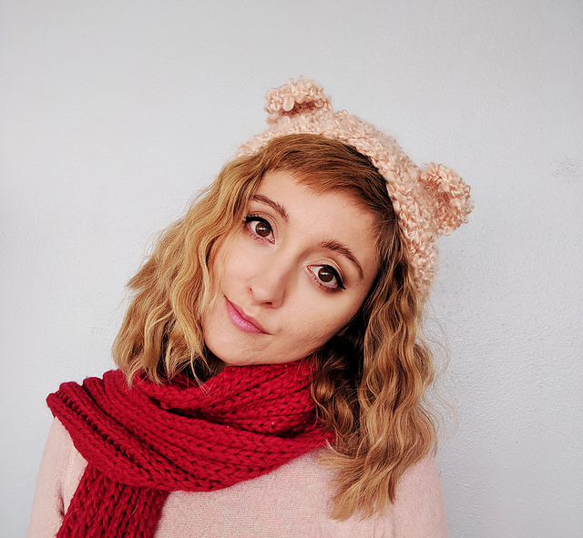 Fuzzy bear hat