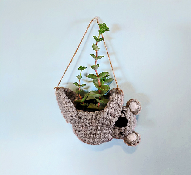 Hanging koala planter