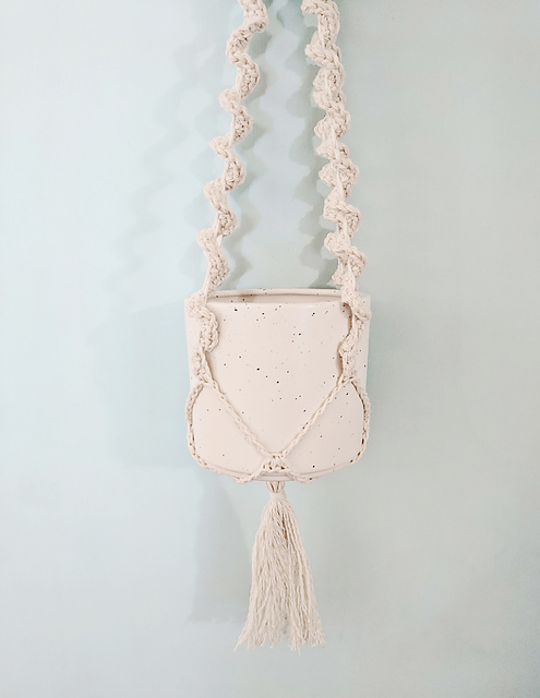 Faux Macrame Hanging Planter