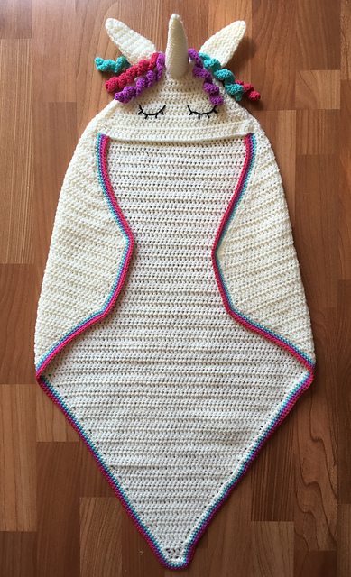 Unicorn Hooded Wrap Blanket