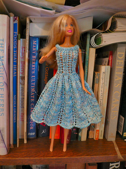 #0350 White dress with turquoise glitter stripe
