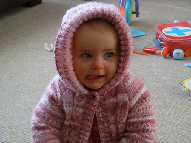 Cabled Jacket with Hood or Collar
