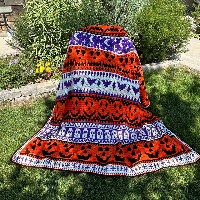 Spooky Season Mosaic Blanket